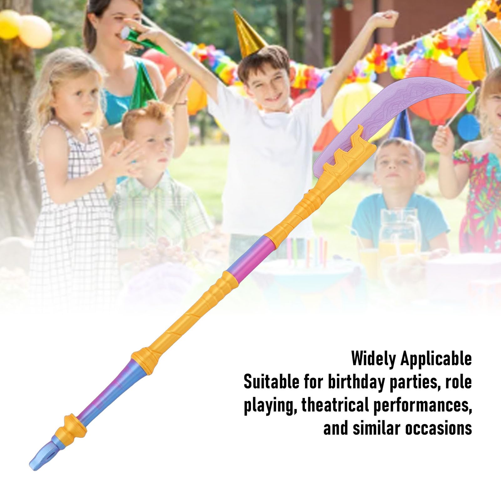 Sxhlseller Jouet de Hache imprimé en 3D pour Enfants, Accessoire de Costume PLA, Violet et Jaune, épée de Cosplay pour Fête et Jeu de Rôle