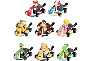 Mario Bros Kart Mini Figure Cake Decoration, 1.5-inch Bowser Action Playset