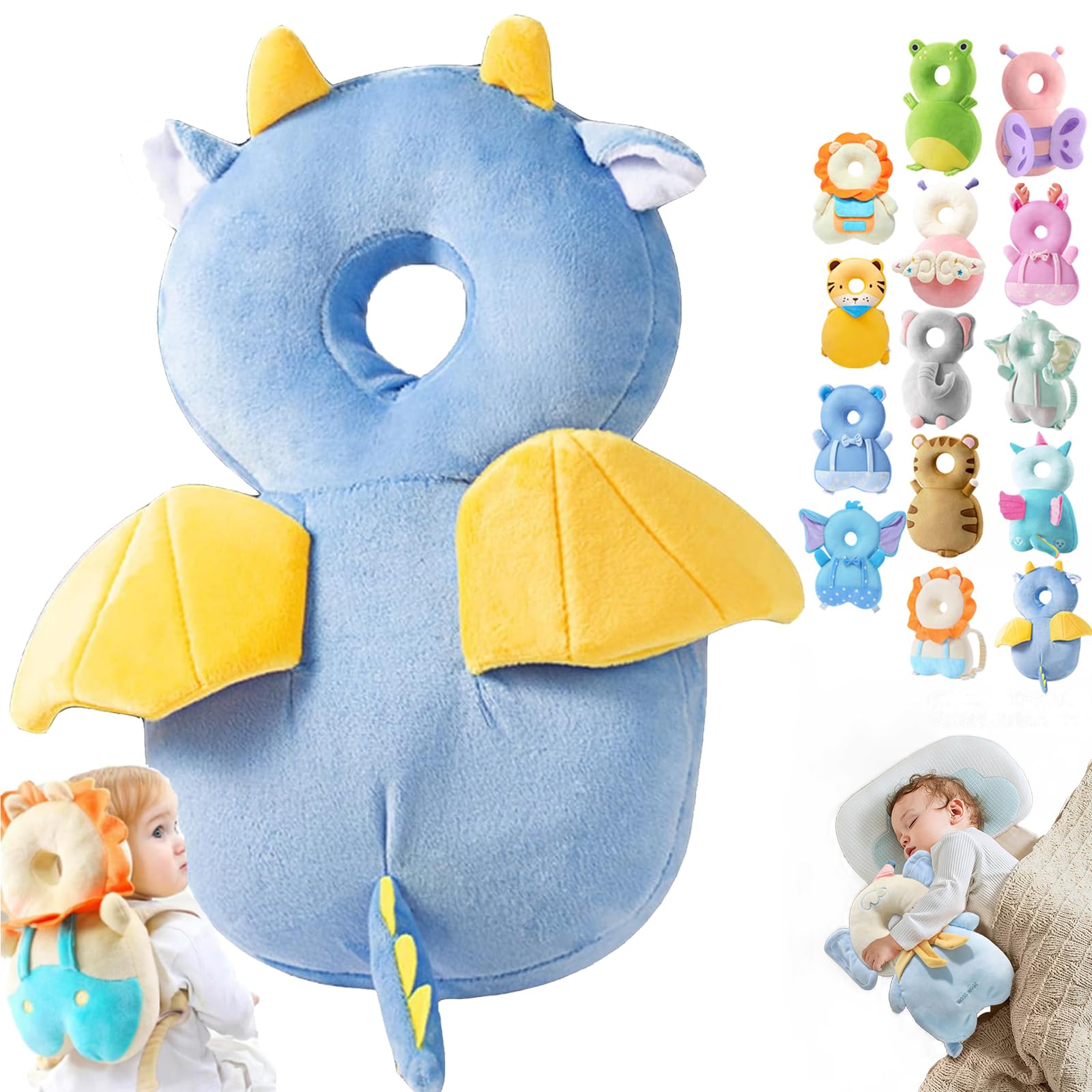 Wonder Baby Head Protector, Wonderbaby Head Protector, Baby Head Protector Backpack, Baby Backpack Head Protection Pillow, Baby Fall Back Head Protector for Baby Walking (Flying Dragon)