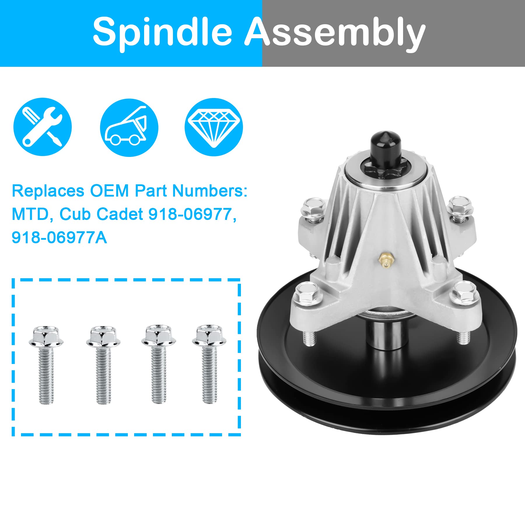 Deck Spindle Assembly Replaces 918-06977 Fits for MTD Cub Cadet 46