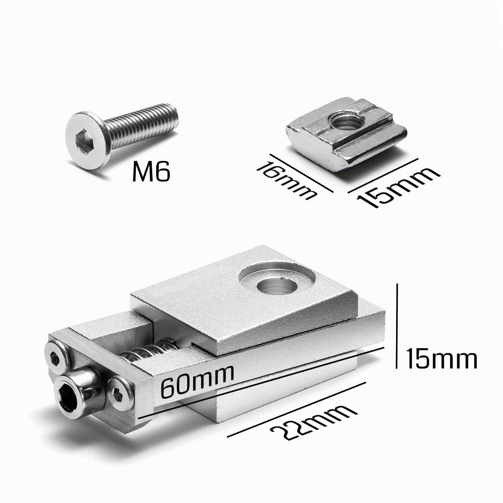 Genmitsu - Juego de 4 mini tornillo de banco de aluminio de alta precisión CNC para proyectos de fresado de madera y metales, tamaño 56 x 22 x 21 mm, perfil bajo