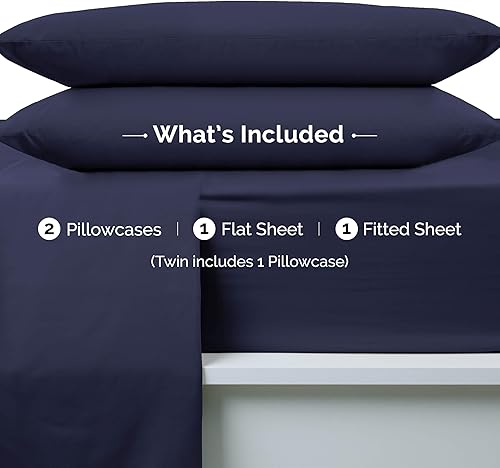 Miniatura 6 de Martex Juego de sábanas de microfibra de 3 piezas, 1 sábana bajera, 1 sábana encimera, 1 funda de almohada, microfibra cepillada, súper suave,