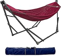 Vista 16 de Tranquillo Soporte de hamaca plegable, hamaca plegable para acampar y soporte, soporte de hamaca doble de capacidad de 600 libras para 2 personas