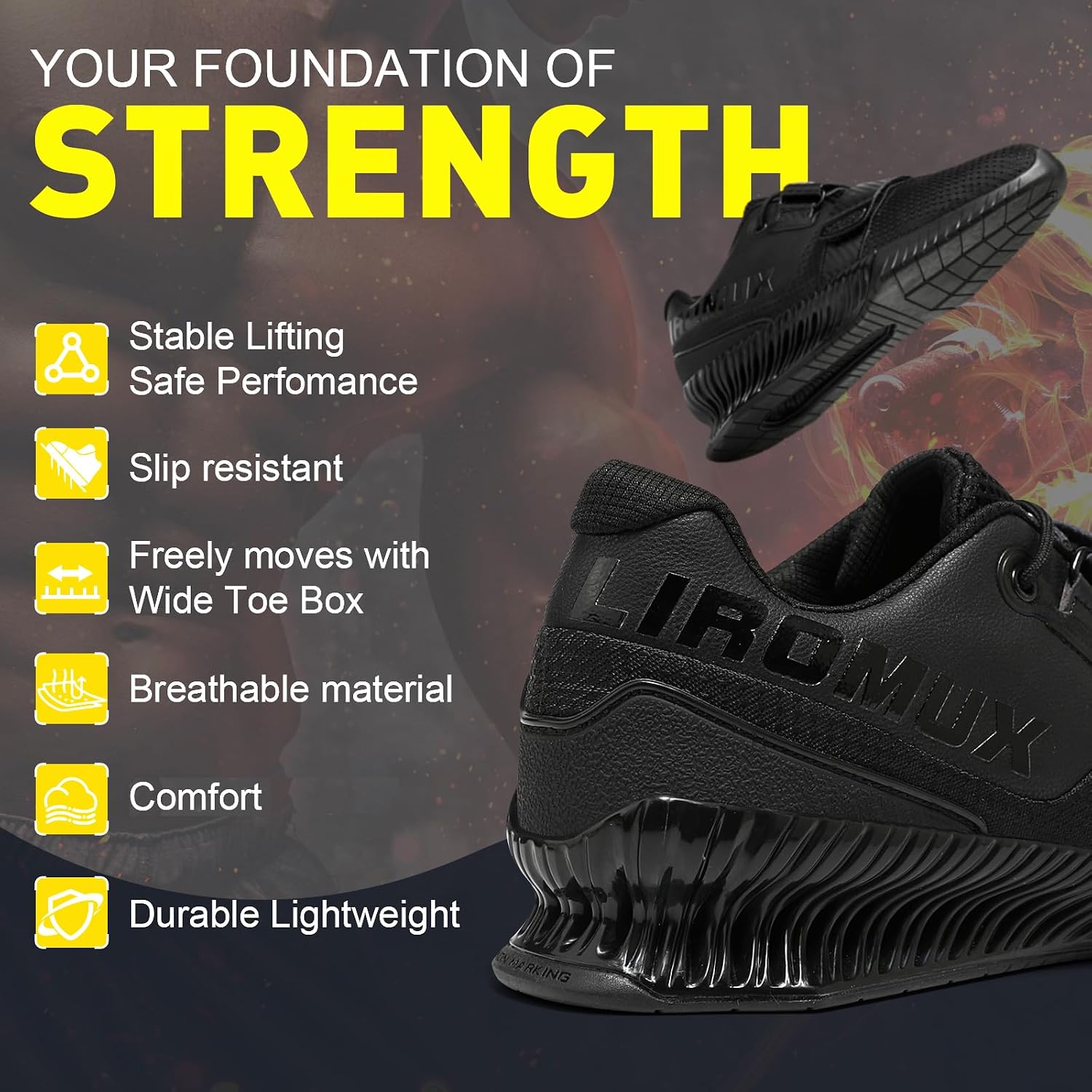 Weight Lifting Shoes Women Men, 1.6 Inch Heel Lifting Shoes