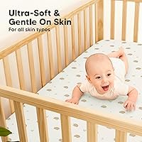 Vista 165 de 2-Pack Waterproof Baby Crib Sheets for Boys, Girls - 52x28 Viscose Derived from Bamboo Toddler Bed Sheet Neutral, Fitted Crib Mattress Protector