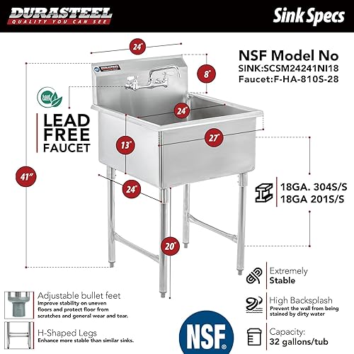 Vista 17 de DuraSteel Utility & Prep - Fregadero