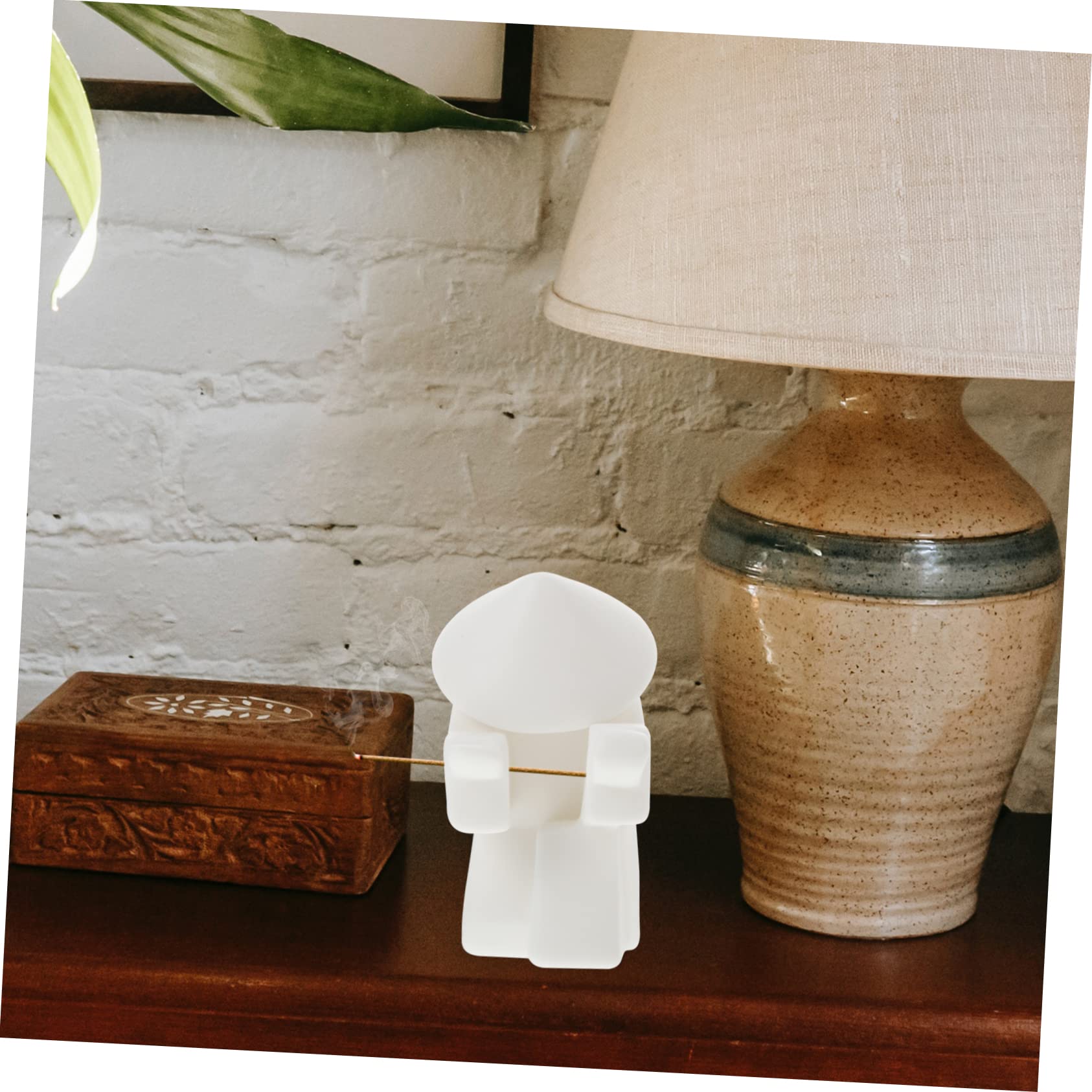 Soporte para Incienso Decorativo de Cerámica Blanco, 1 Juego