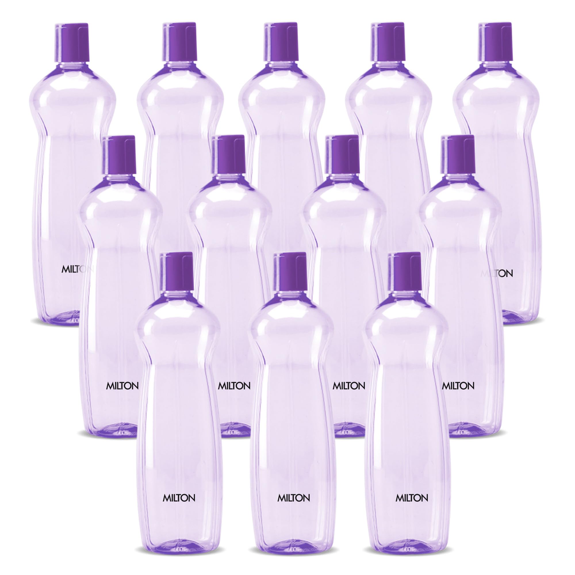 MILTON Pacific 1000 Pet Water Bottles, 1 Litre Each, Set of 12, Purple | BPA Free | Leak Proof | Office| Gym | Home | Kitchen | Travel | Hiking | Treking | Reusable