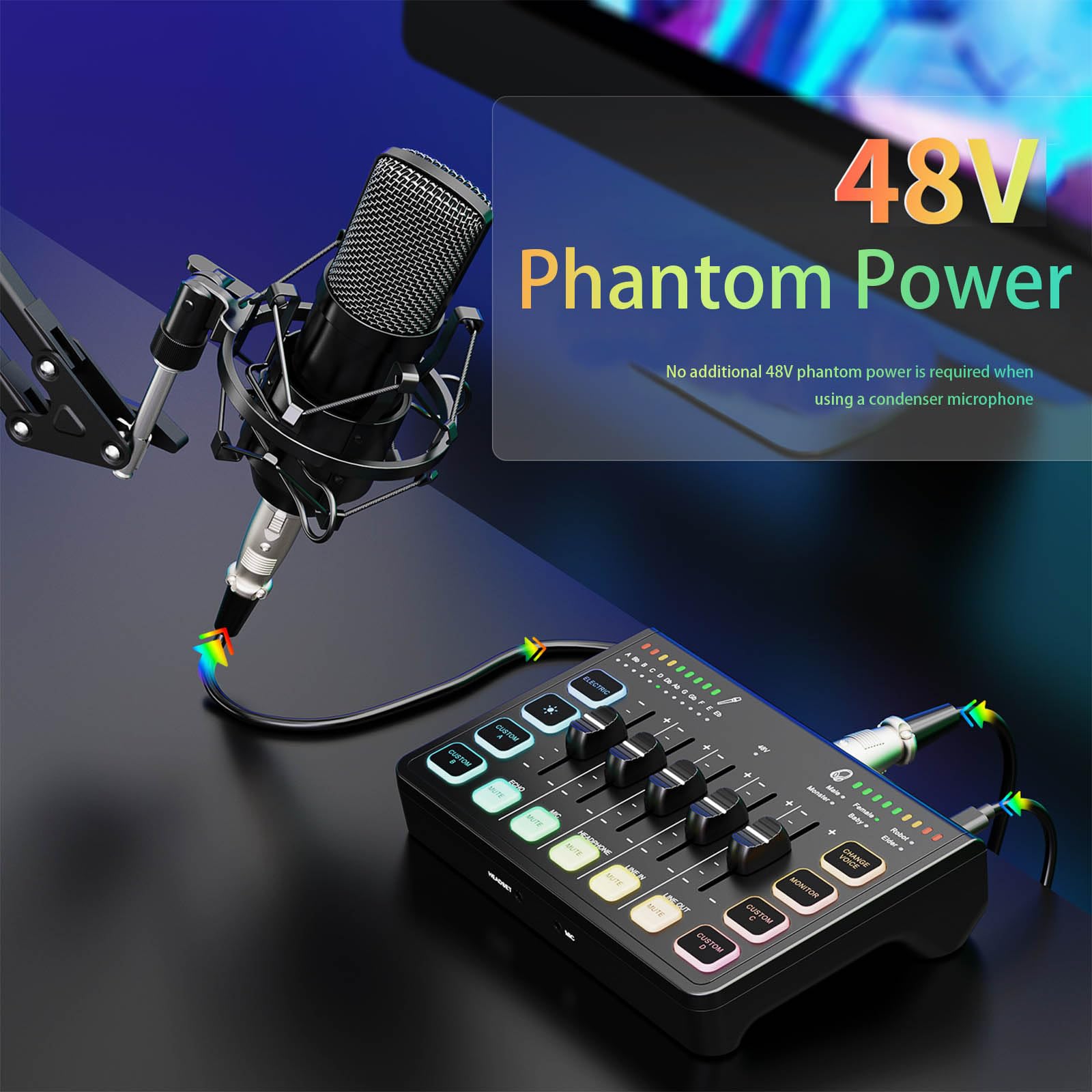 Trasportabile Tiny Combiner Scheda Audio per Podcasting Produzione Musicale Canali di Ingresso multipli Denial Driver Richiesto Collegamento audio USB