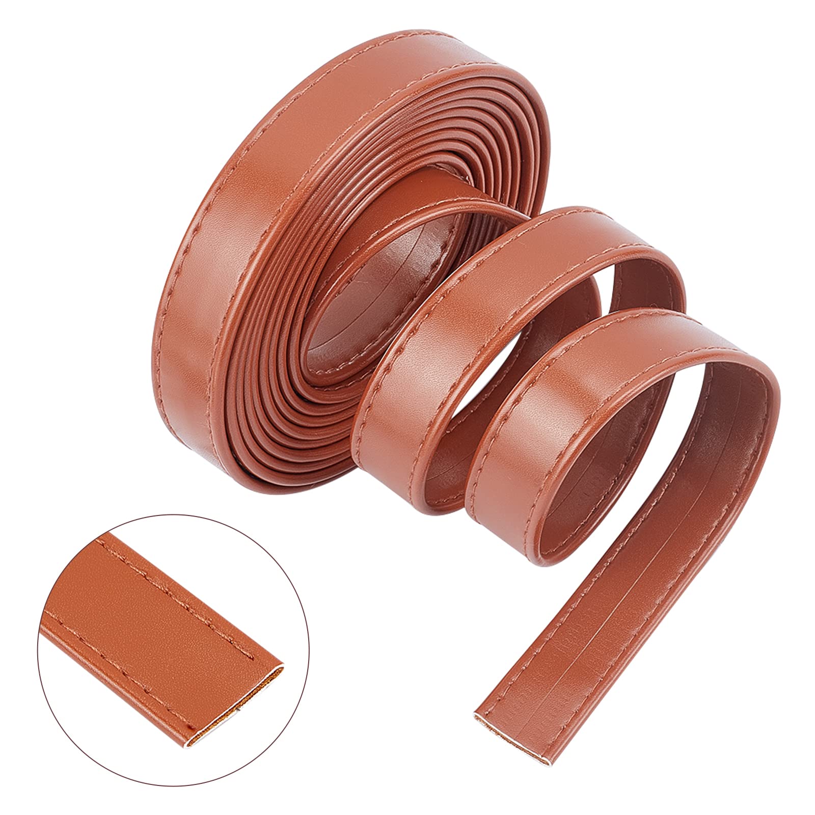 GORGECRAFT 395 cm dubbelzijdige lederen strip-band 3,8 cm brede gladde lederen riemwikkeling plat koord voor doe-het-zelf ambachten projecten kleding maken tas handvatten riemen (rood