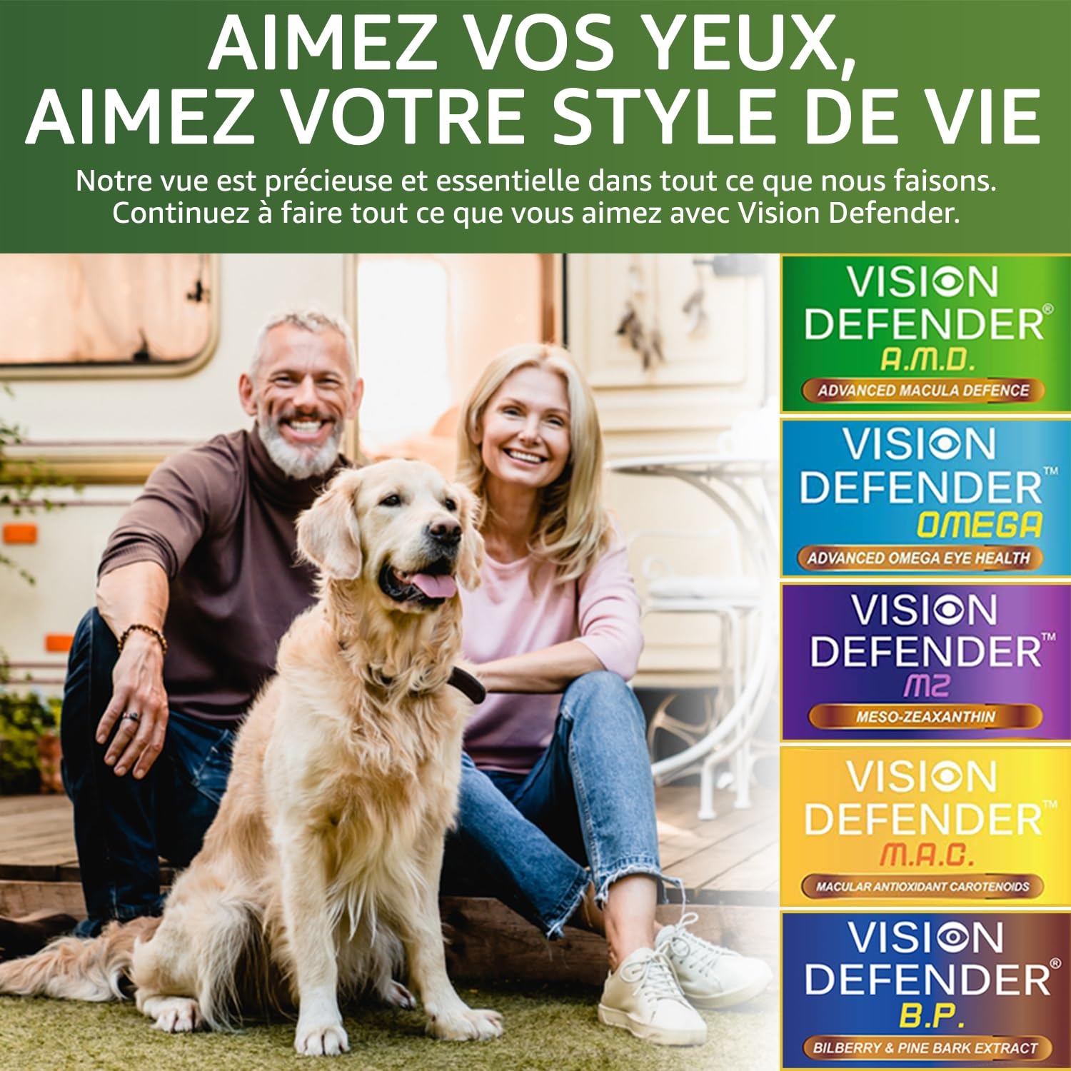 Vision Defender Plus Complément Alimentaire pour les Yeux – Formule AREDS2 Améliorée avec Més-Zéaxanthine – 7 Nutriments Essentiels (Lutéine, Zéaxanthine, Vitamines C & E, Zinc, Cuivre) – 60 Gélules