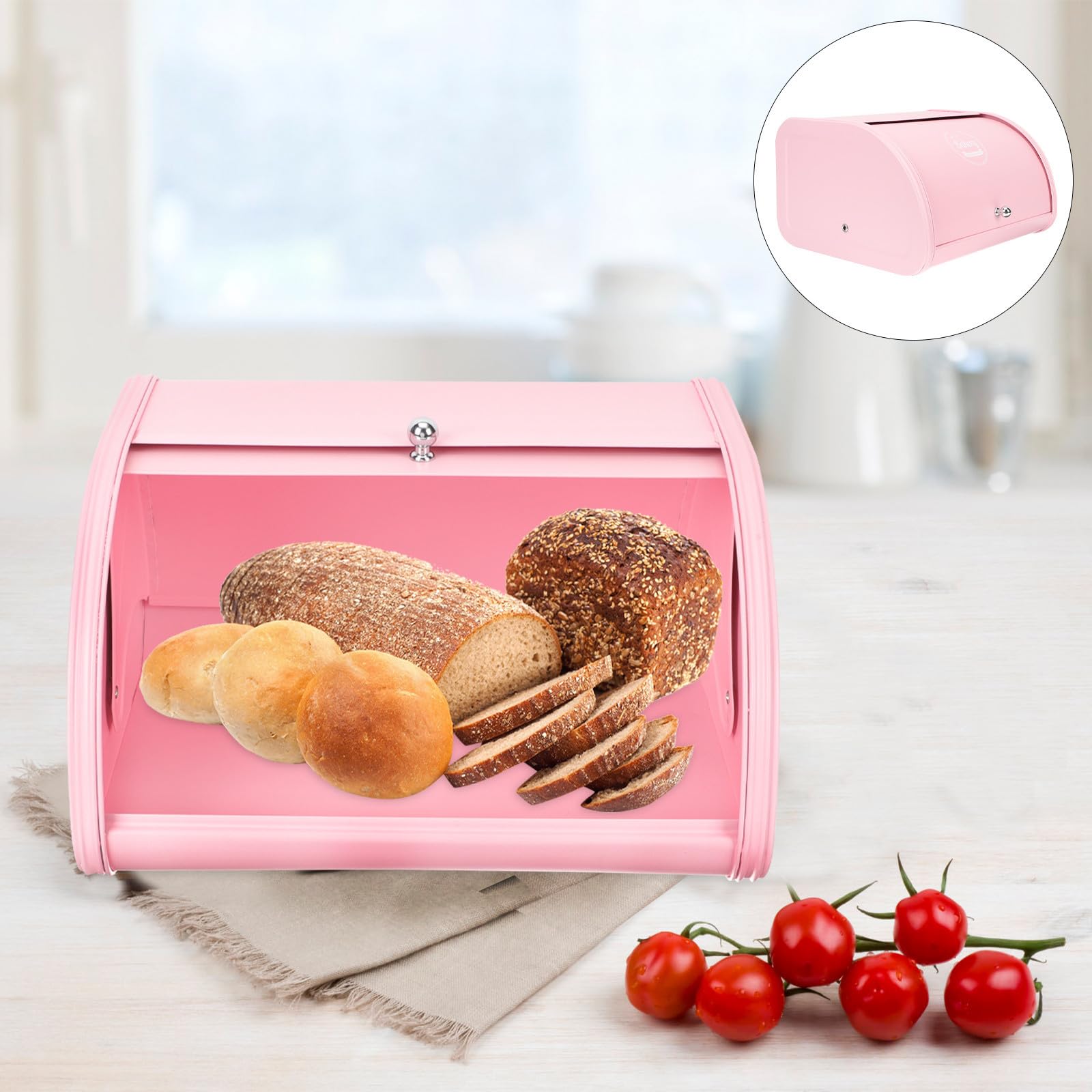 Scatola Metallo Rosa Piccola per Cucina, Contenitore Creativo in Acciaio