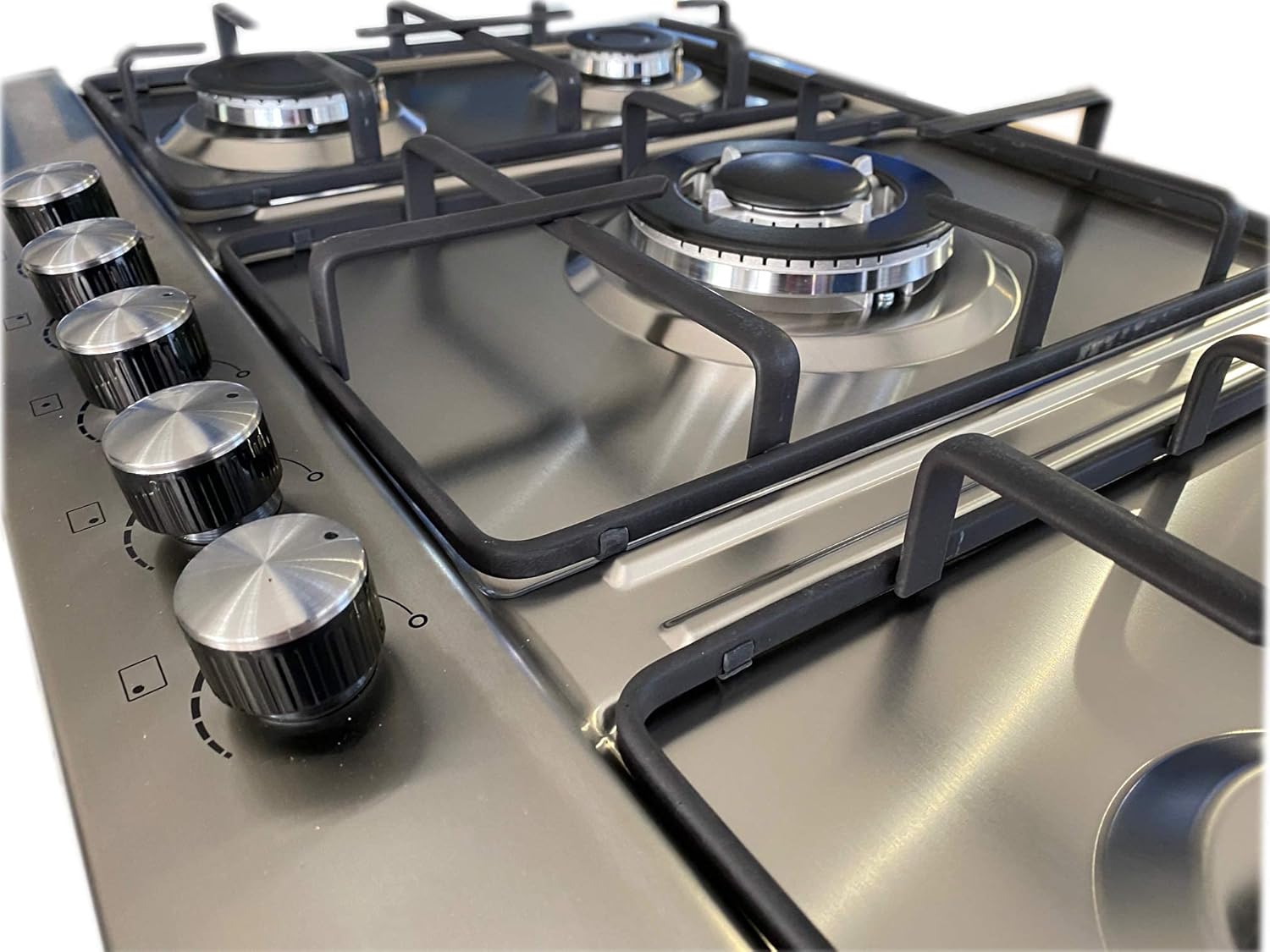 Piano cottura LAREL 5 fuochi 90cm gpl o metano incasso INOX valvolato acc. elett Piano cottura LAREL 5 fuochi 90cm gpl o metano incasso INOX valvolato acc. elett