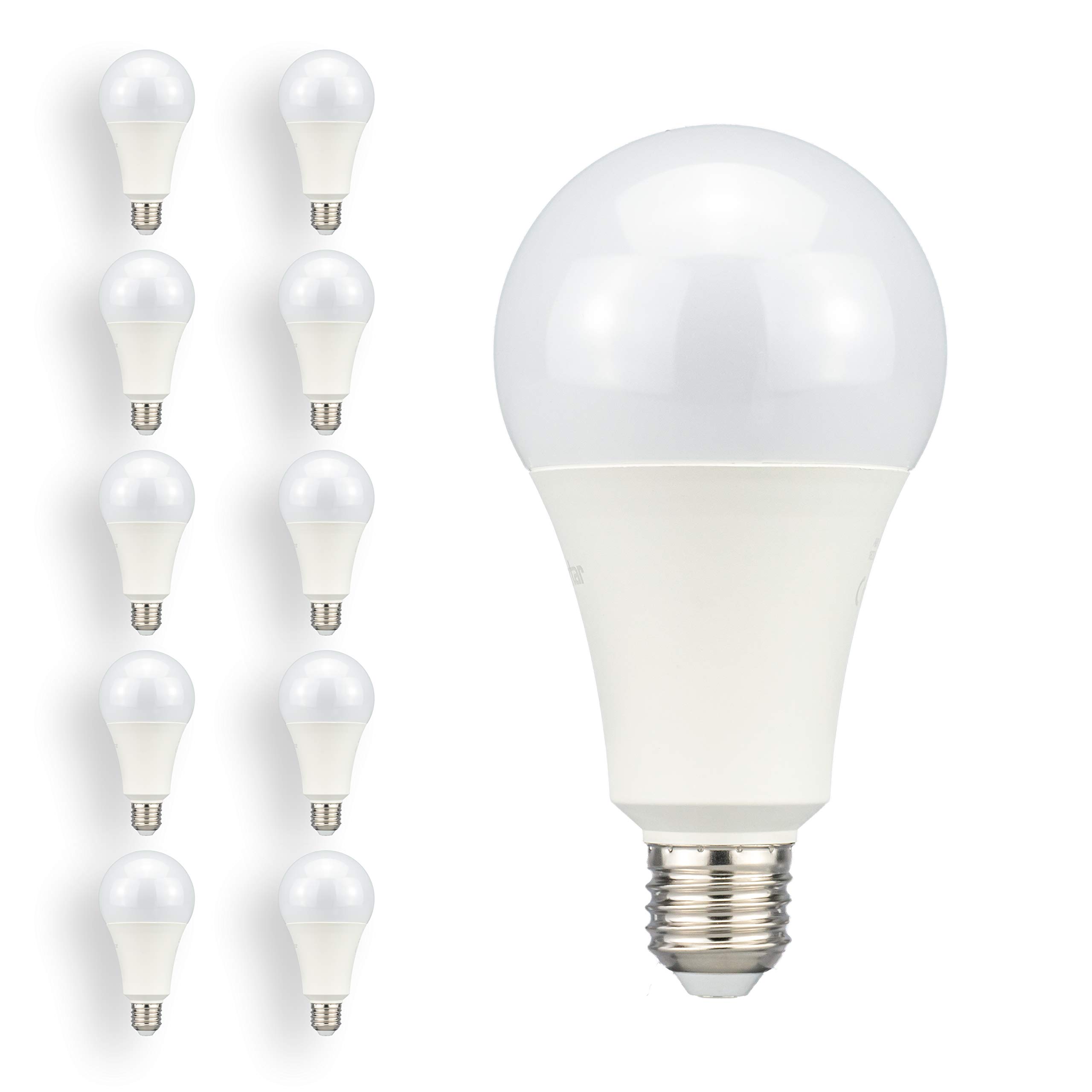 Popp® Bombillas E27 LED Edison A75 18W Equivalente a 120W Incandescente 1620Lm SMD Blanco 3000K Cálido (Pack 10, 3000K)