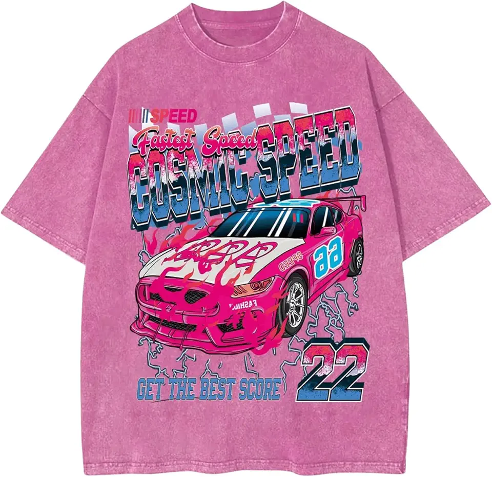 SOLY HUX Men's Graphic Print T-Shirt Vintage Drop Shoulder Short Sleeve Casual Loose Tees Summer Outfits