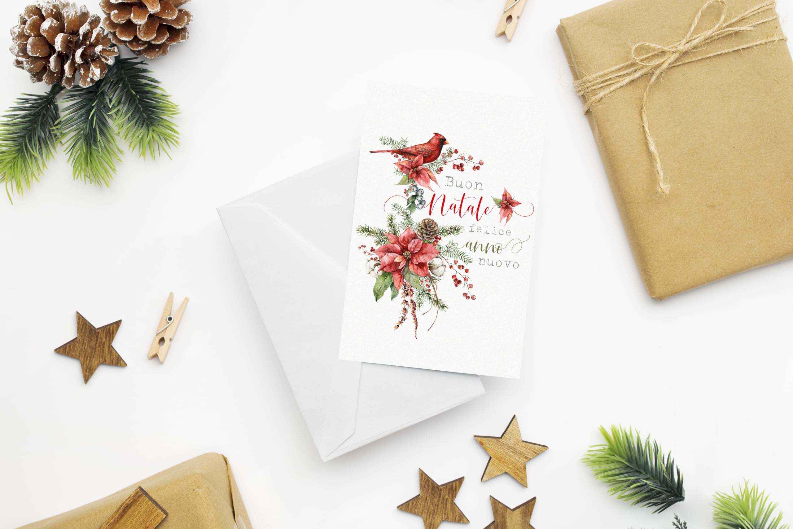 LINA OFFICINE GRAFICHE CREATIVE Christmas Greeting Cards Set of 12 Christmas Cards with Envelope Card Holder 34-999 - Image 4