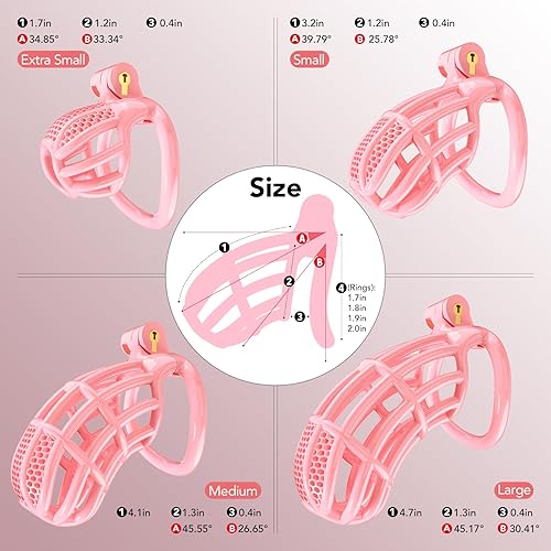 Miniatura 23 de UTIMI - Jaula grande de plástico para castidad para hombre, ejercicio de pene impreso en 3D, equipo de bondage negro, ligero, juguete sexual