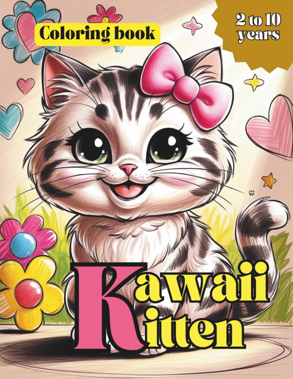 Kawaii Kitten: Coloring book - 2 to 10 Years