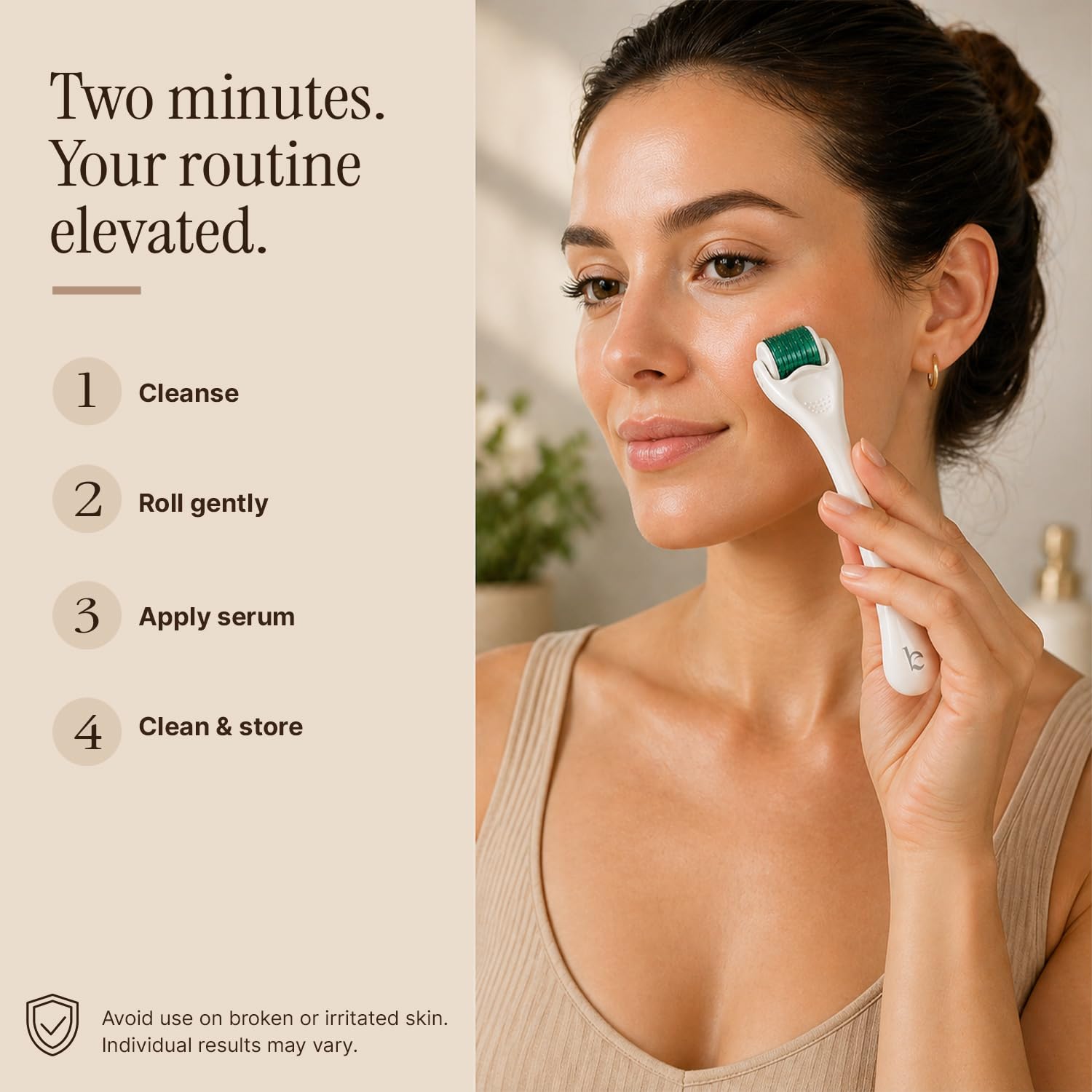 Rolka do mikroigłowania Derma Roller – tytanowy wałek do twarzy z mikroigłami, 0,25 mm, wałek do mikroigły, do pielęgnacji skóry twarzy, wałek do brody, derma roller
