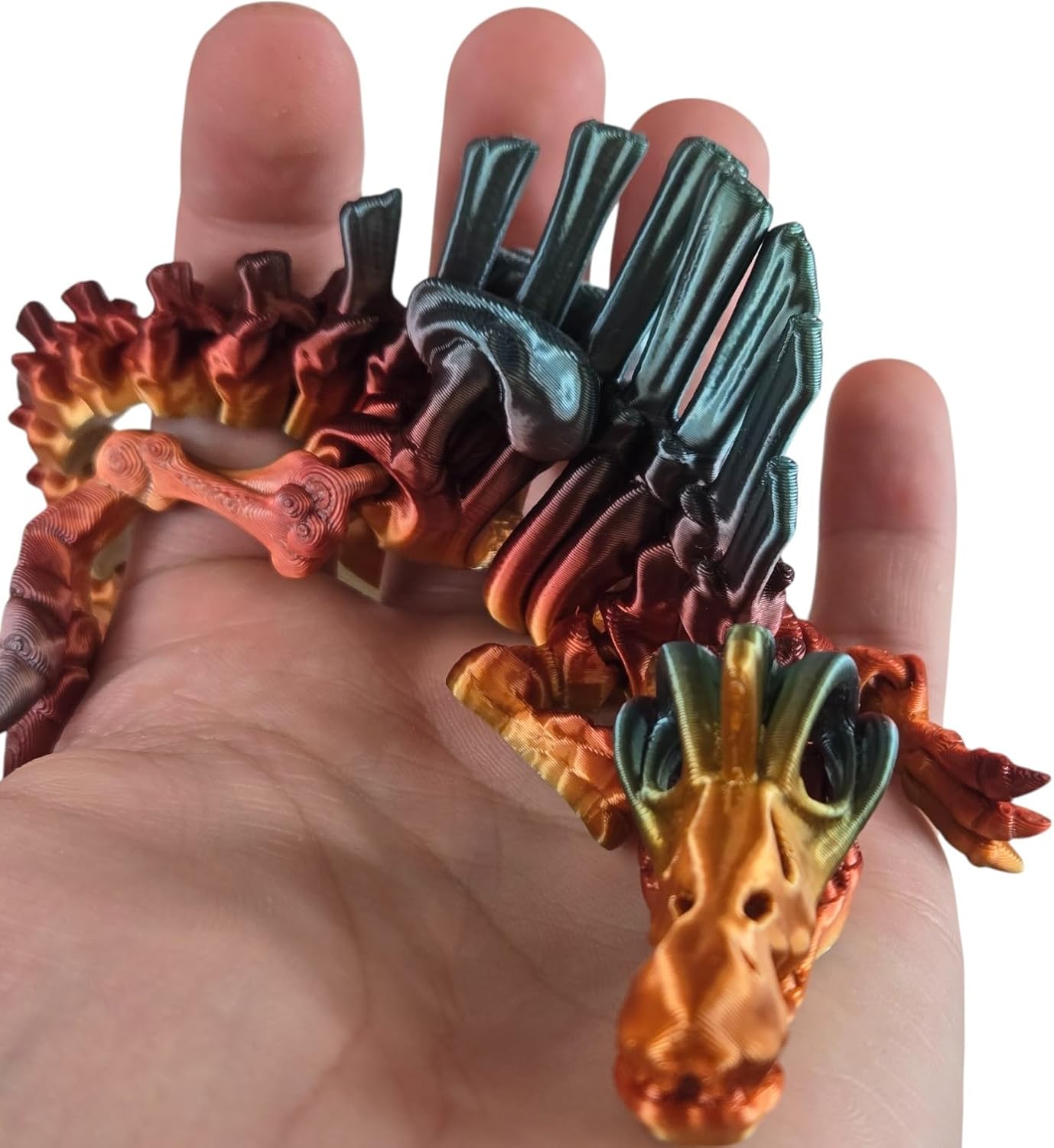 Articulated Skeleton Spinosaurus Figurine – Articulating Dinosaur Figurine – Prehistoric Collectible – 3D Printed in Canada (Prismatic Rainbow) - Image 6