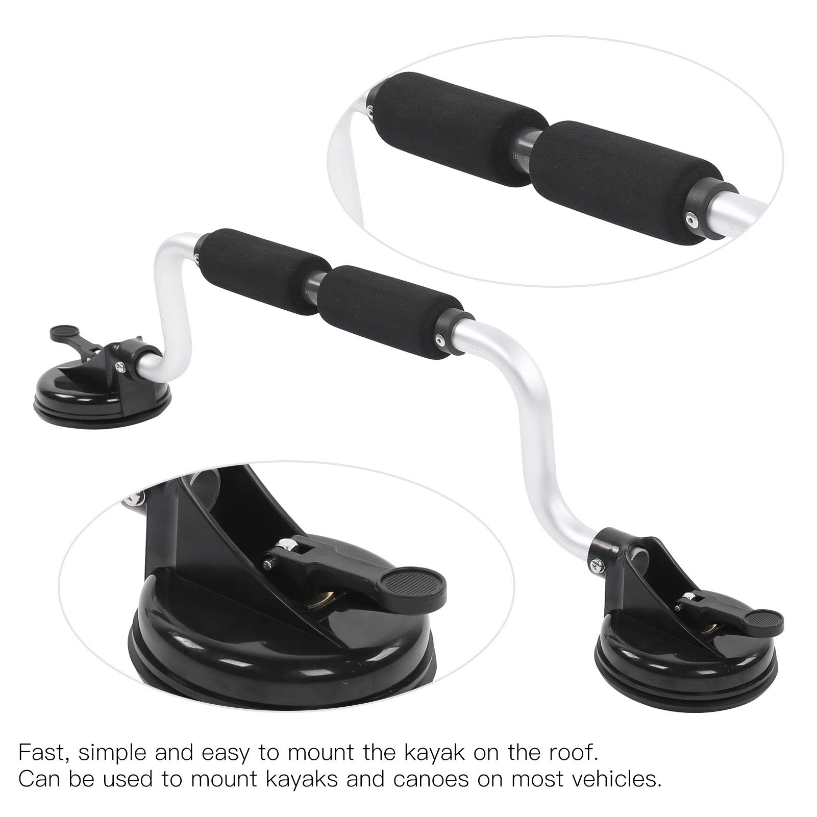 Ayuda de carga de kayak premium con soporte de rodillo de ventosa, duradero, fácil de usar y versátil para cargar el techo del coche