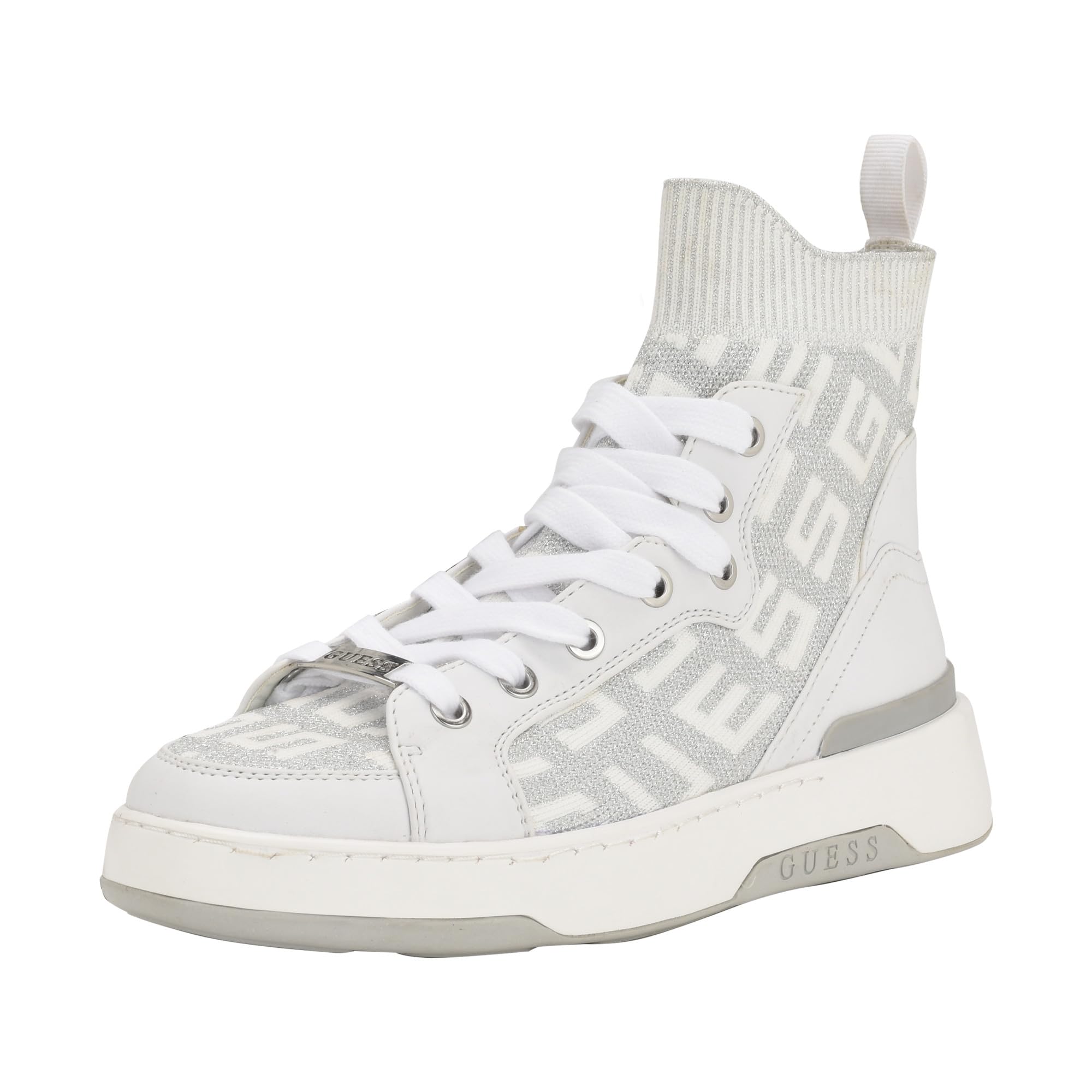 GUESS Women's Mannen Sneaker, White 140, 5.5 UK