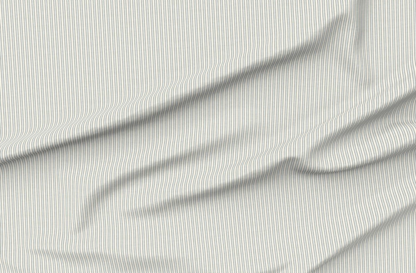 Spoonflower Fabric - Coastal Blue Stripe Minimal Small Scale Traditional Nautical Vertical Printed on Petal Cotton Fabric Fat Quarter - Sewing Quilting Apparel Crafts Decor