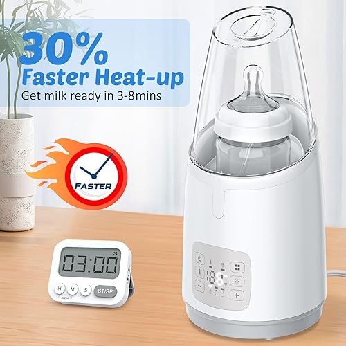 Miniatura 6 de Calentador de biberones para leche materna, calentador de alimentos para bebés con temporizador y apagado automático