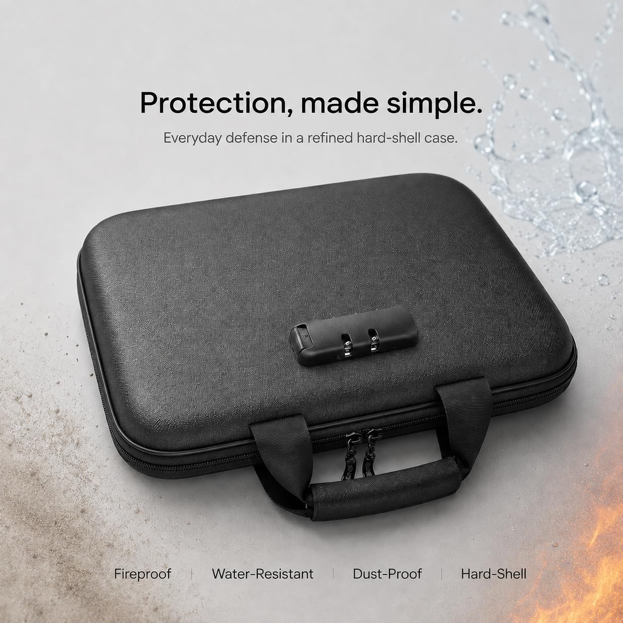 DocSafe Feuerfester Dokumentenorganizer mit 100 Klarsichthüllen & Schloss | 5200°F,Hartschale & wasserfest,A4-Dokumentenmappe & Ringbuch für Büro Zuhause,Ringordner mit 2-Ring-Mechanik,Bis zu 400 Blatt