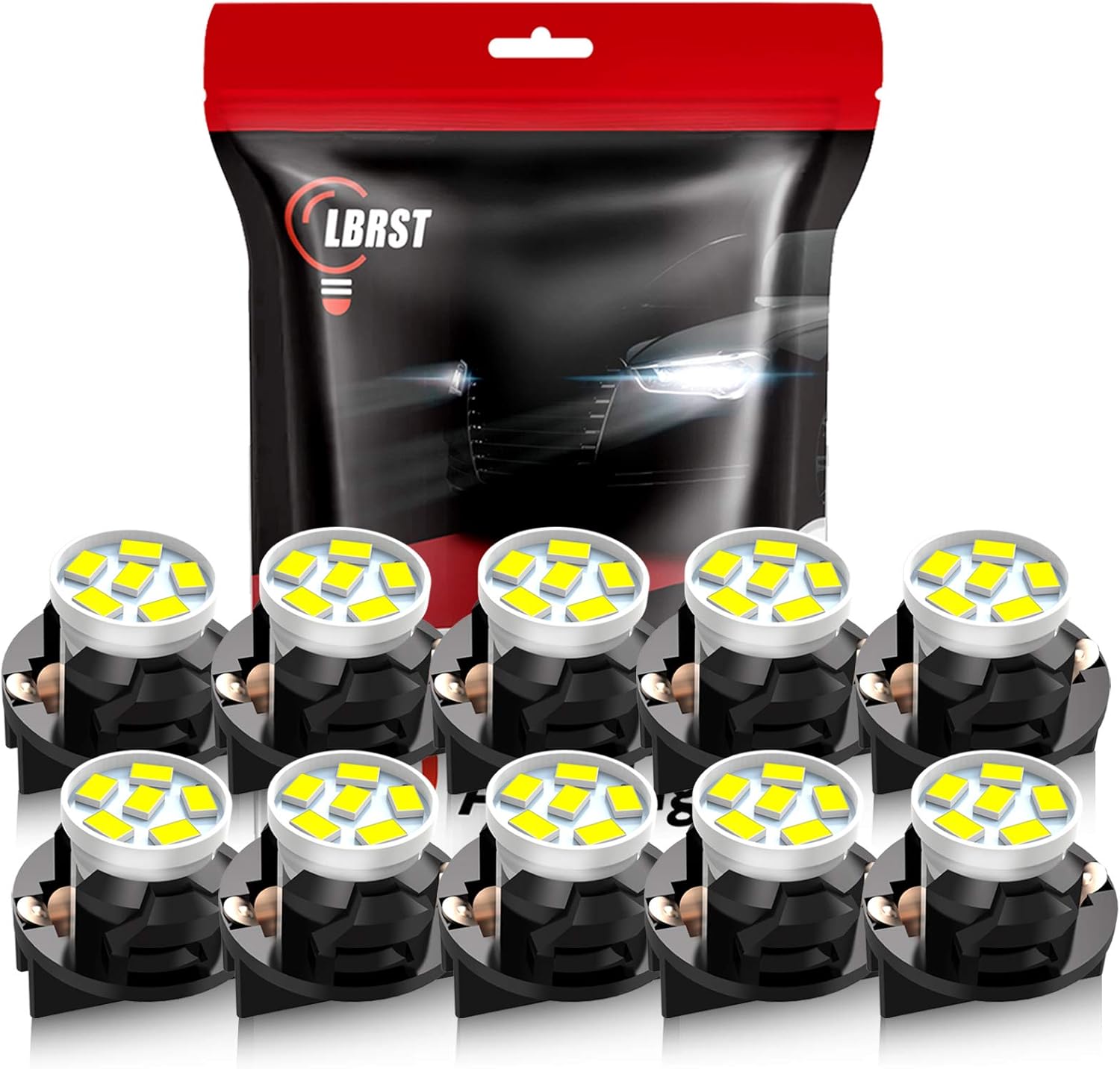 LBRST T10 LED Dash Light Bulbs White 194 168 LED Light