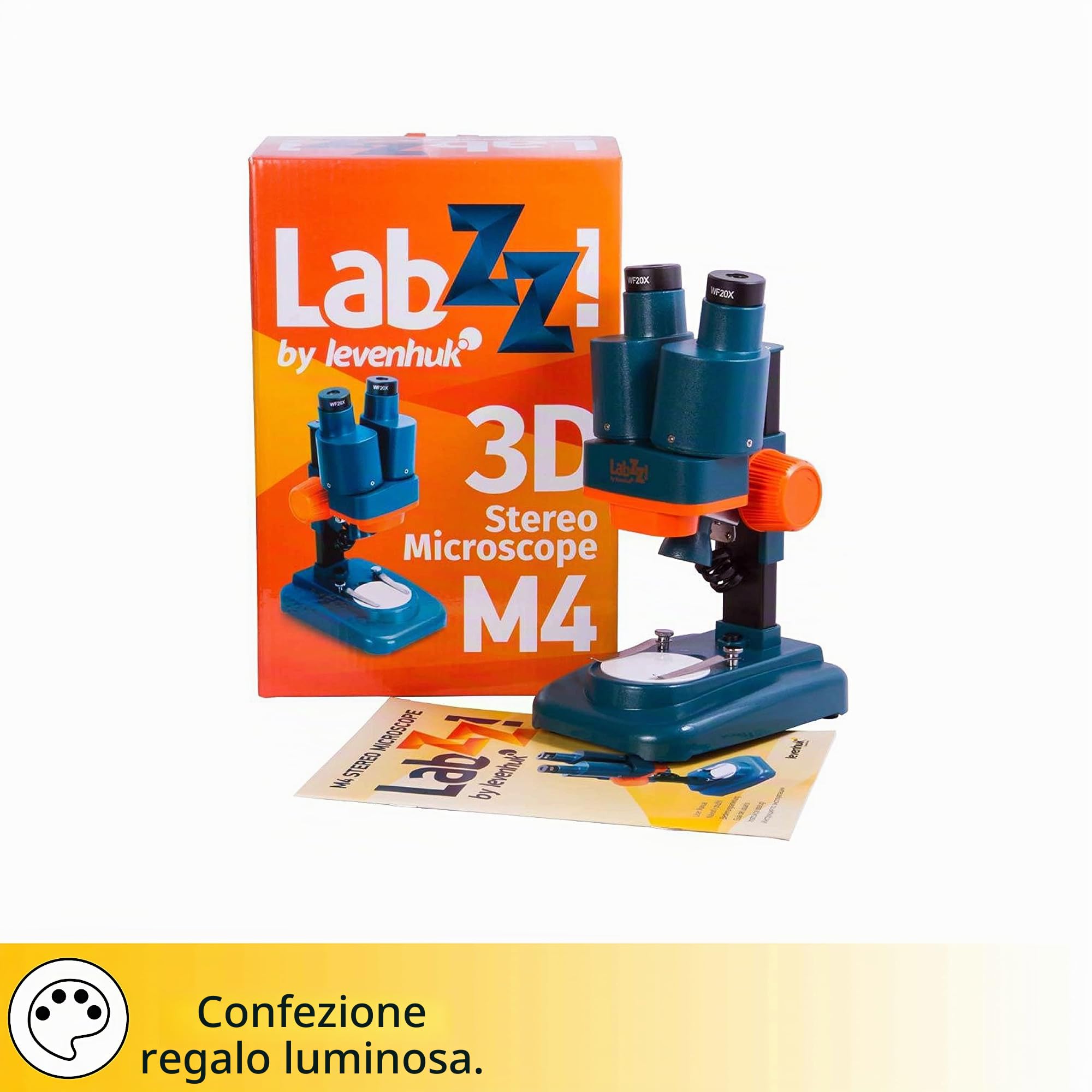 Microscopio stereoscopico per ragazzi Levenhuk LabZZ M4 per Osservare Monete, Minerali, Insetti, Piante e Altri Oggetti