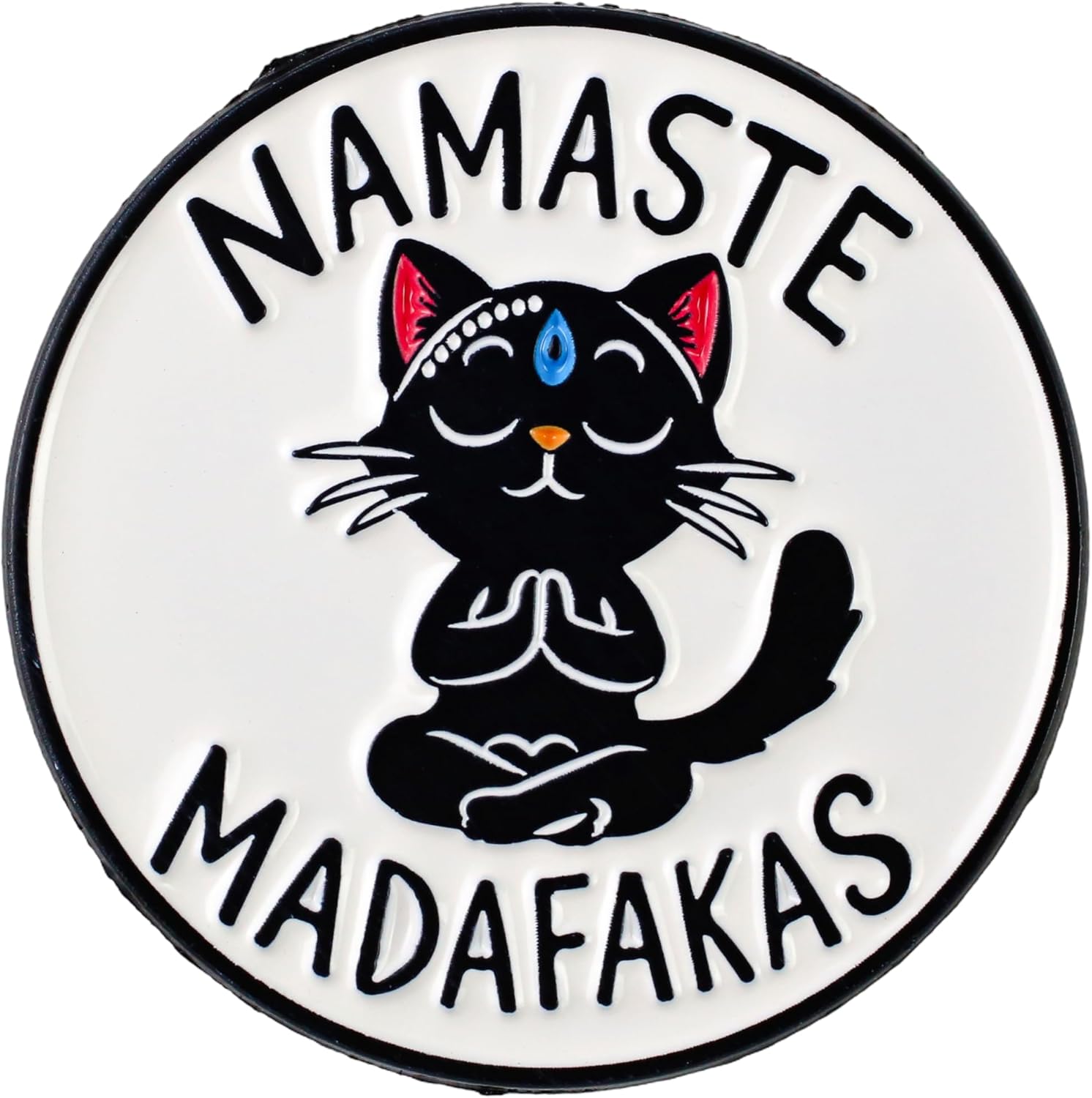 Namaste Madafakas Black Cat Lotus Pose Pin...