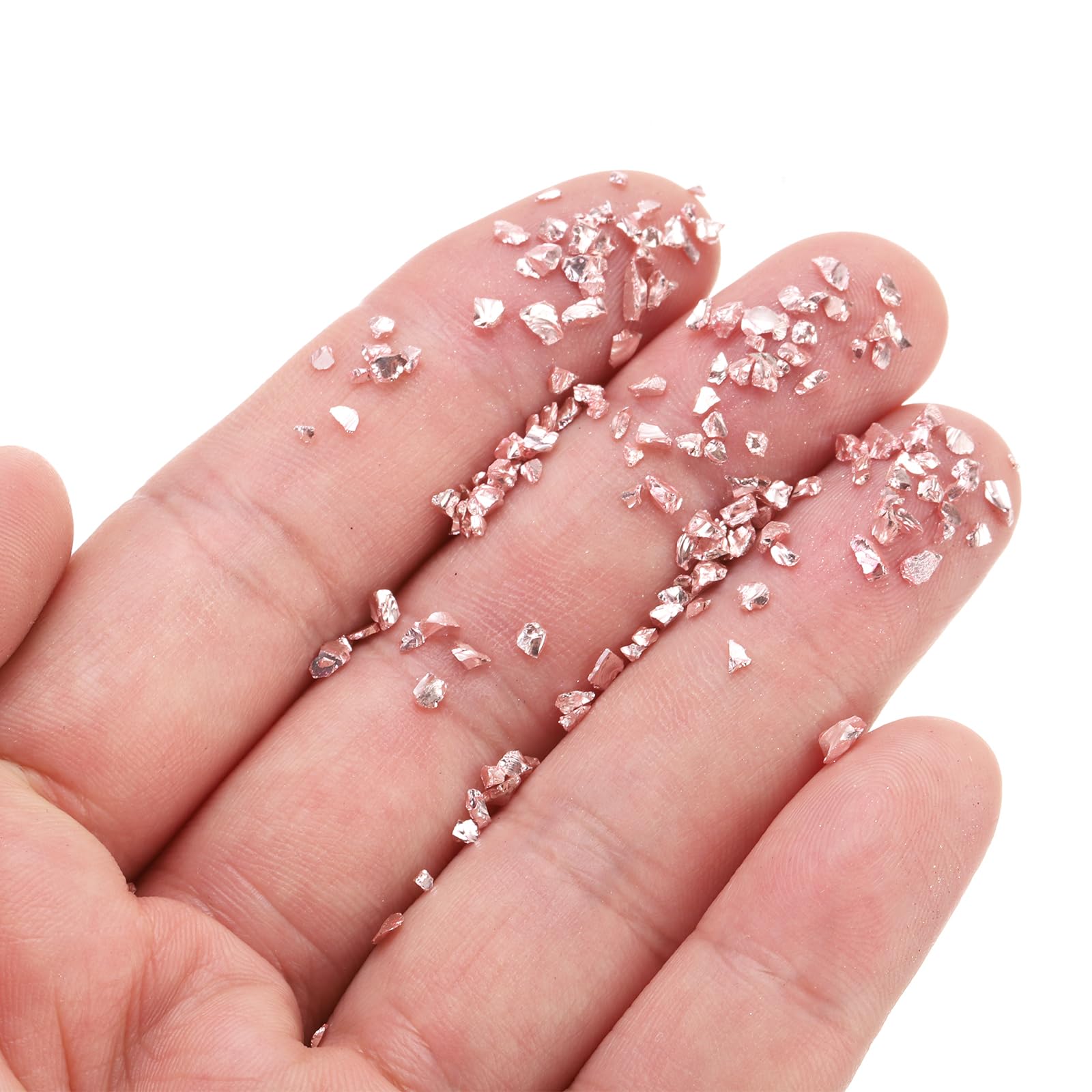 PATIKIL 200g Crushed Glass Glitters, 2-4 mm Colorful Irregular Chips, Chunky Glitters Stones for Nail Art DIY Craft Jewelry Pink - Image 4