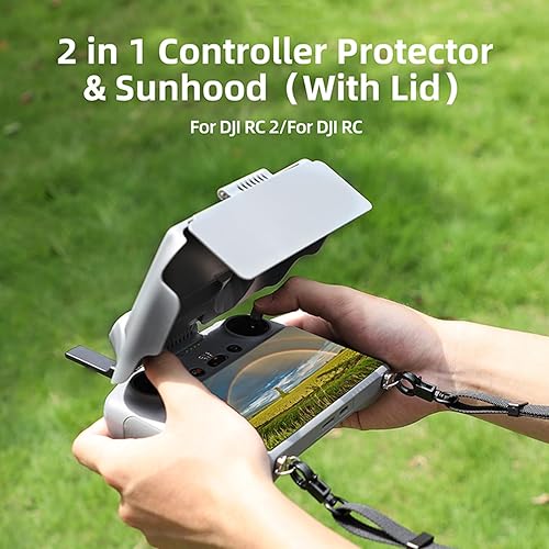 Miniatura 2 de 2 en 1 RC 2 Controlador Protector Cubierta Parasol Parasol Compatible para DJI RC 2 Control Remoto para DJI Air 3 Drone Accesorios