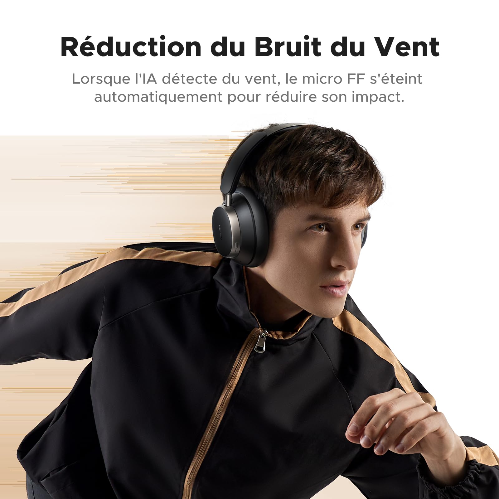 UGREEN Studio Pro Casque Bluetooth sans Fil Sport ANC Réduction Active du Bruit Adaptative 48dB Hi Res Audio LDAC Casque Musique 5 Micros BT 6.0 Audio Spatial Personnalisé 8 EQ App 120H Noir