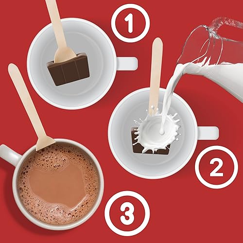 Miniatura 3 de Cucharas de chocolate con leche belga envueltas individualmente con mini malvaviscos deshidratados y paquetes individuales de cacao en polvo,