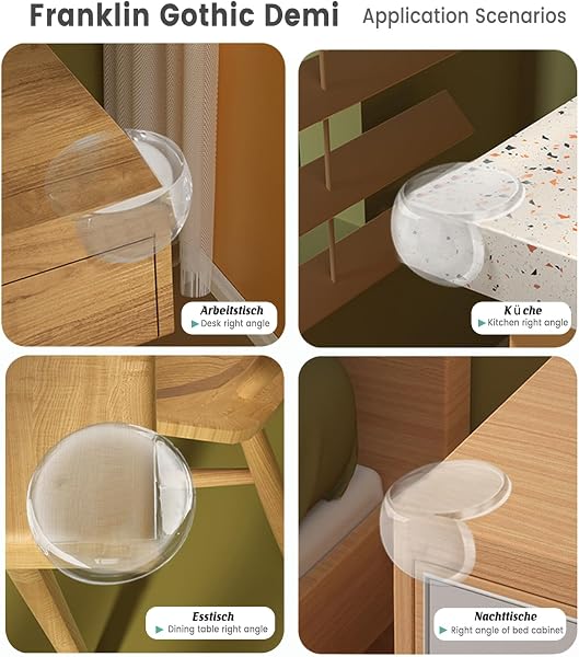 FUHOMI 24 Pezzi Paraspigoli per Bambini, Angolari in Gomma para Spigoli Bimbi, Sicurezza Bambini Casa, per Tavolo Mobili (24PCS) - 5