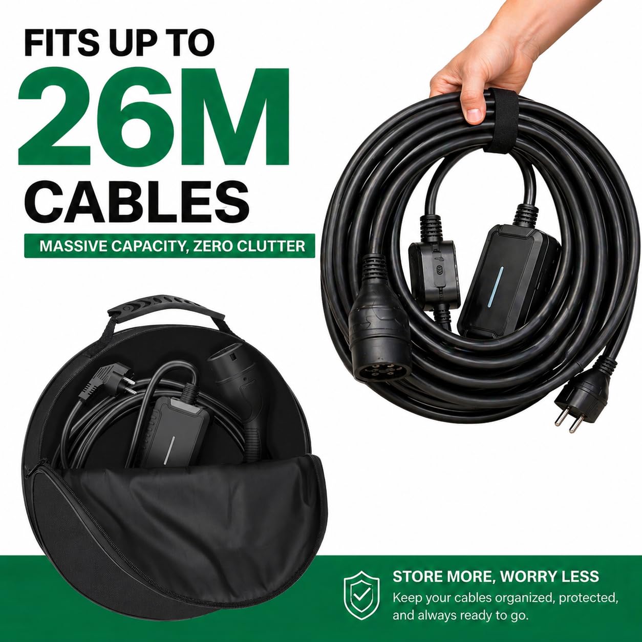 Linkstyle Sac à Câbles pour Voiture Électrique 40×13,5 cm Imperméable pour Câbles de Charge EV