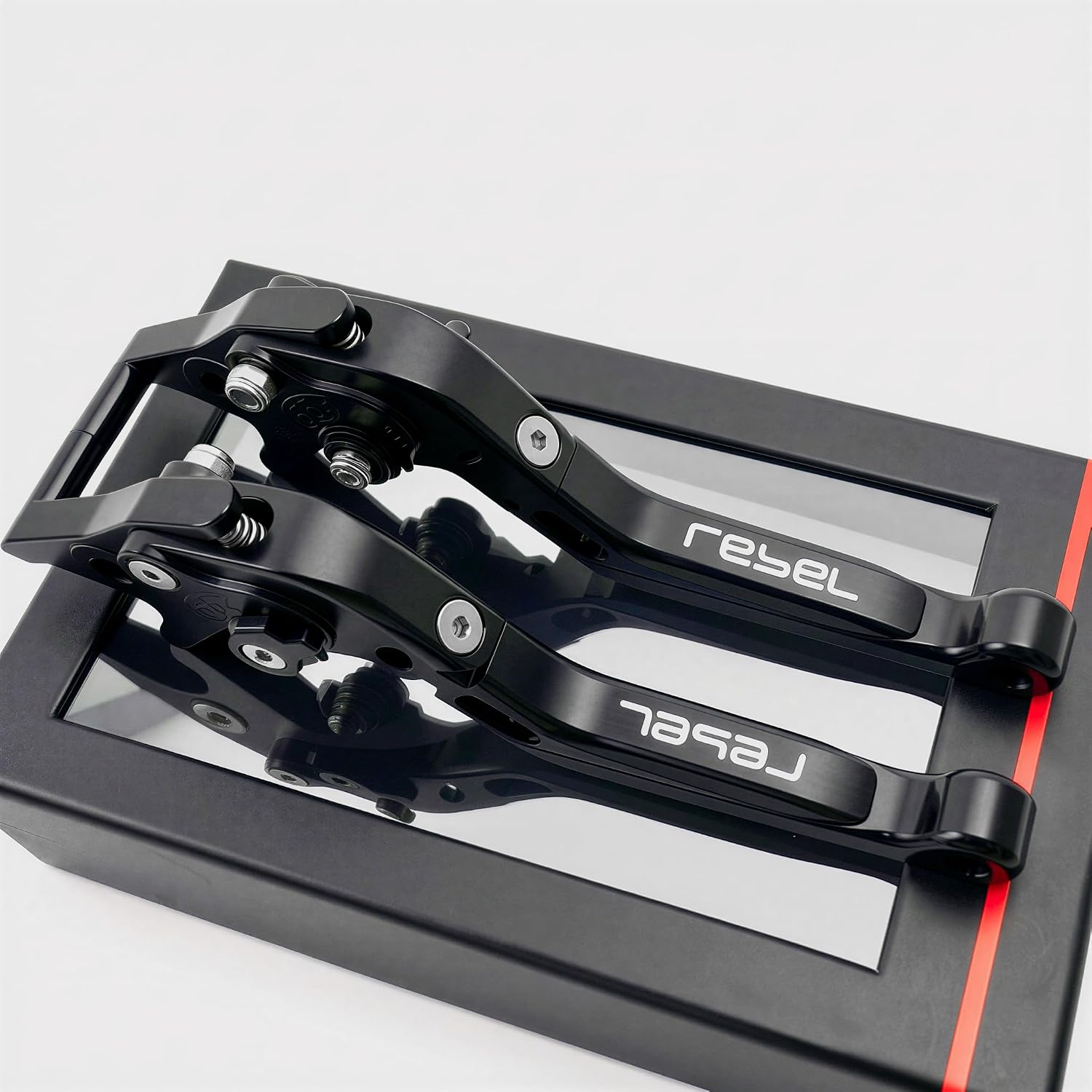 Brake Clutch Lever Set Adjustable Folding Fit for Honda Rebel300 500(Black)