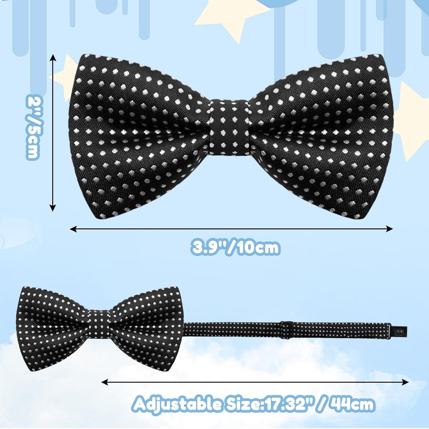 Bow Ties for Boys Pre-tied Kids Bow Tie Adjustable Polka Dot Bow Tie for Boys Girls Wedding Party Graduation - Image 3