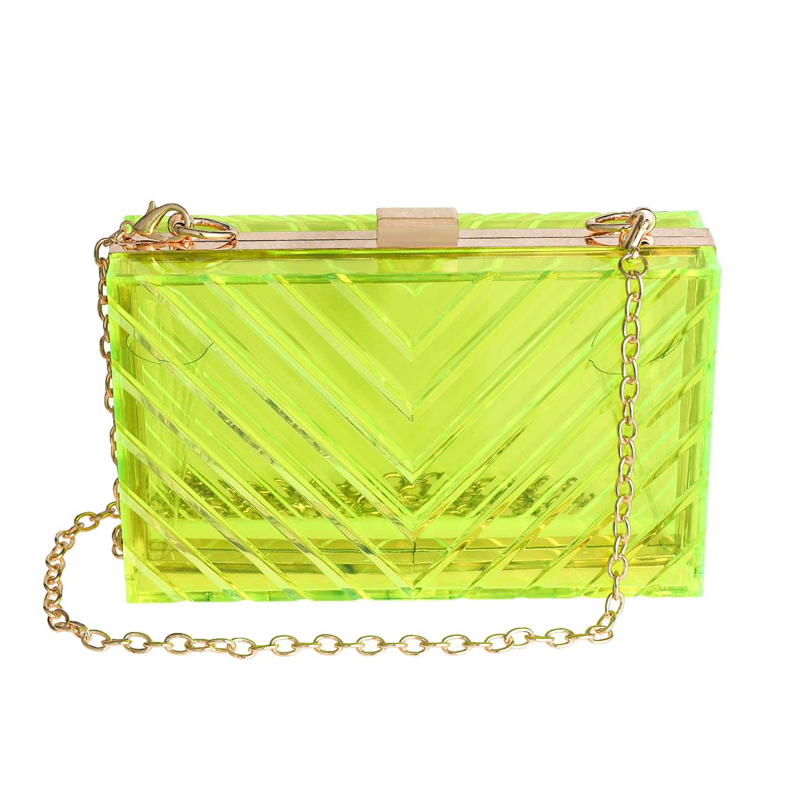 WJCD Women Clear Acrylic Clutch Purse Stadium Approved Handbag