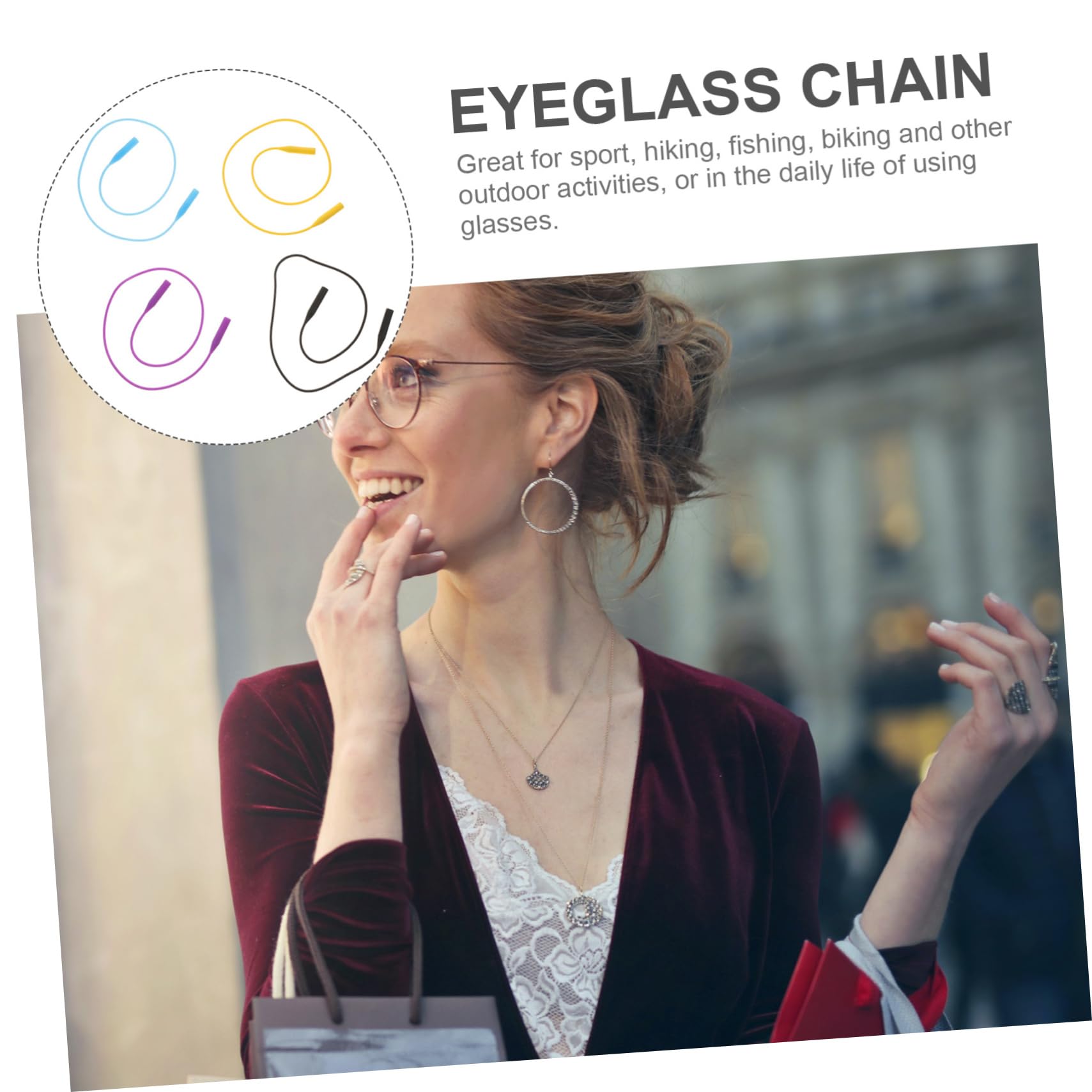 GALPADA 4pcs Eyeglass Retainer Glasses Strap for Sports Sunglasses Sport Sunglasses Glasses Strap Glasses Hanging Ropes Glasses Lanyard Adjustable Glasses Strap Sunglass Strap