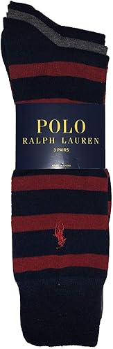 Miniatura 2 de Polo Ralph Lauren Calcetines de vestir de rugby a rayassólidos, paquete de 3 calcetines talla 10-13talla de zapato 6-12 12, Multi