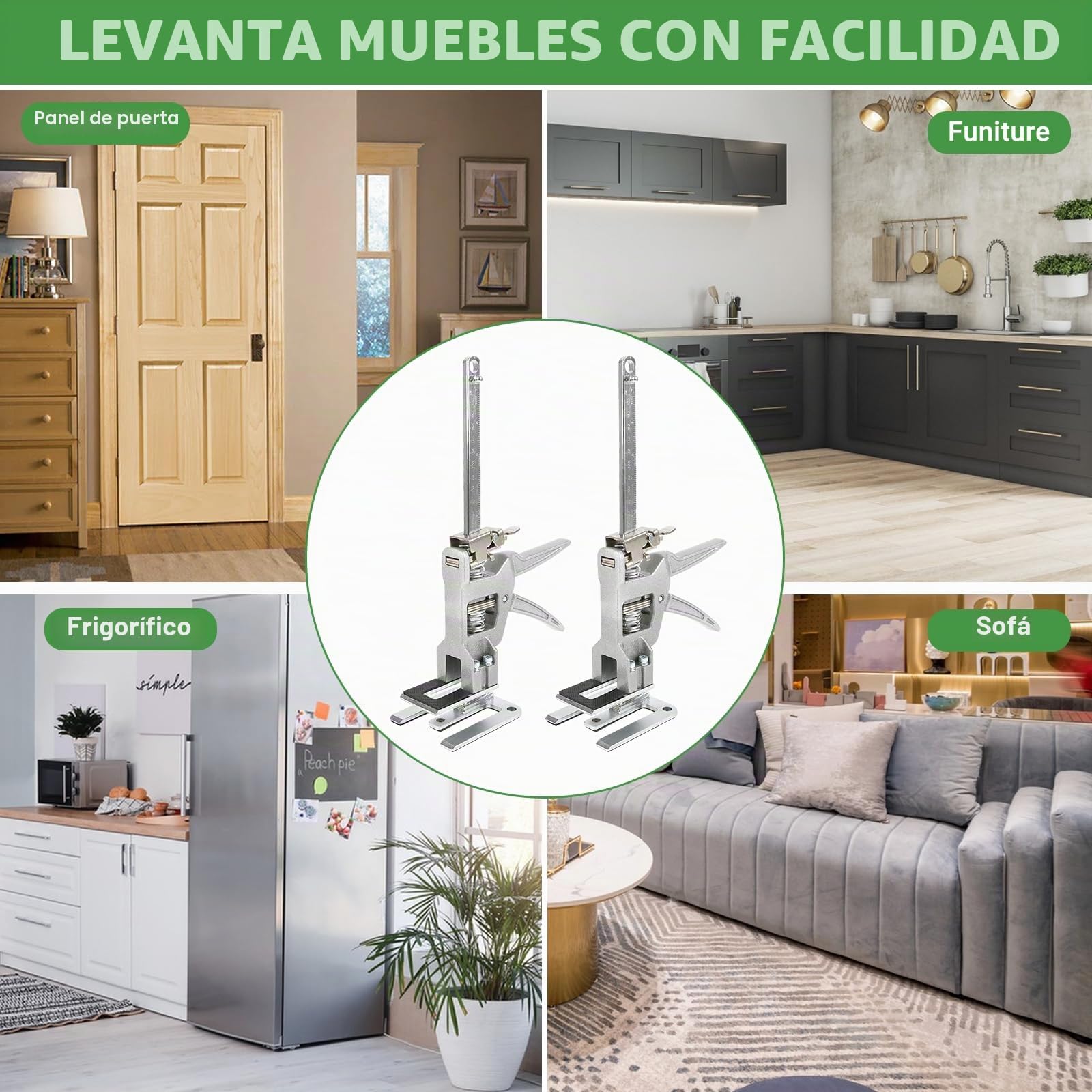 Brazo ahorrador de Trabajo, 2 Piezas Brazo Elevador de Herramientas manuales con Escala, hasta 400 kg, Multifunción Levantador de Azulejos, para Paneles de Puertas, Armarios, Azulejos de Pared, etc