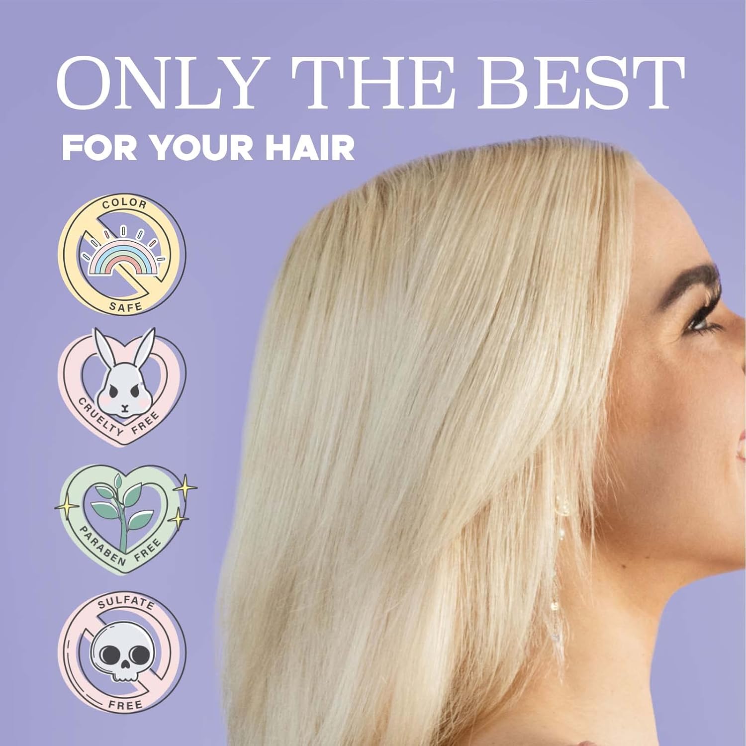 Luseta Purple Hair Mask 16.9 Oz, Deep Conditioner for Color Treated Hair Neutralizes Unwanted Yellow Tones and Removes Brassine, for Blond and Gray hair, Sulfate & Paraben Free - Image 6