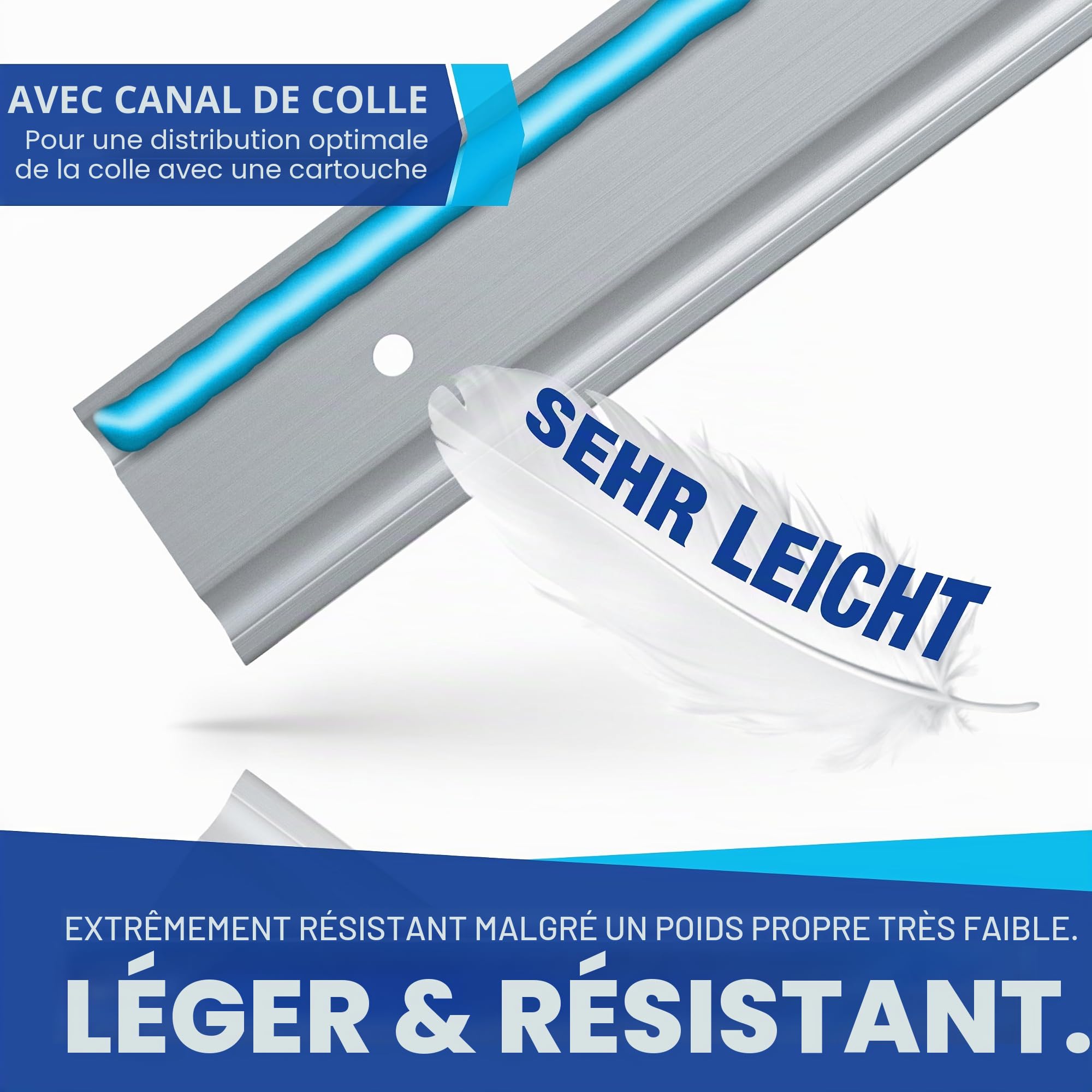 NTG 2 pièces de 2M. Rail Airlin avec 10 pièces de raccords en Aluminium de Forme Semi-Circulaire avec Trous sécurisation du Chargement pour Les camions et Les Camping-Cars Rail d'arrimage 1975mm