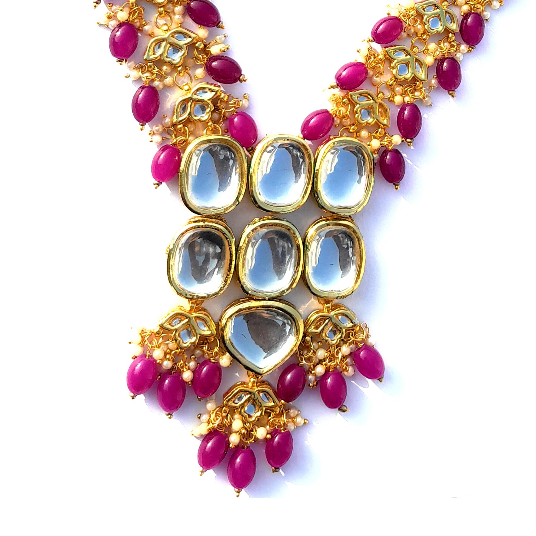 VORIYO Jewelery Fashion Minakari Kundan Stones Handmade Traditional Necklace with Earring Long Jewellery Set for Women (B0CK2MCFYM) Amazon Price History, Amazon Price Tracker
