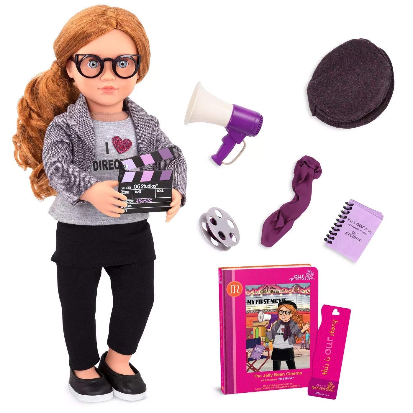 Our Generation 18" Deluxe Doll (Movie Director) - Mienna and The Jelly Bean Cinema