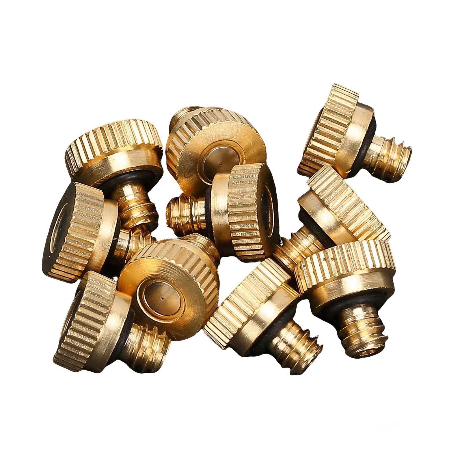 Mosiężne dysze zamgławiające, Mosiężne dysze zamgławiające Złączki gwintowane do rurek 1/4 i aperturą 0,1–0,8 mm Opakowanie 10–50 sztuk