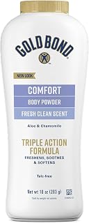 Gold Bond Ultimate Comfort Aloe Body Powder, Talc-Free 10oz - Soothes Skin, Absorbs Moisture, Prevents Chafing